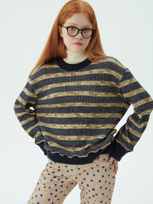 Color Mix Pullover_Navy