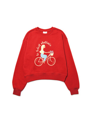 [기모 옵션] Bicycle Trip Sweat Shirts [RED]
