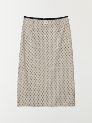 Tiny dot pattern skirt_beige