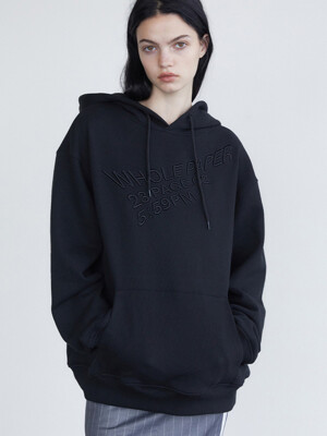 Embroidered graphic hoodie - black