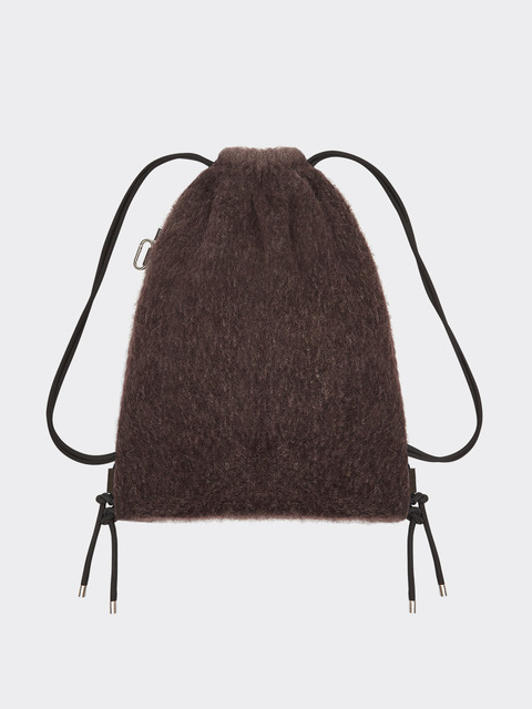 백팩,백팩 - 니틀리 (KNITLY) - Brushed Alpaca Knit String Backpack (Brown)