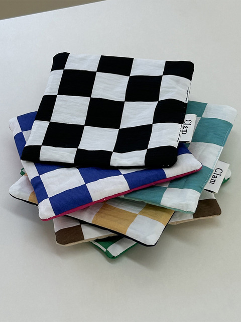키친 - 클램 (Clam) - Clam coaster _ Fluffy checkerboard (6color)