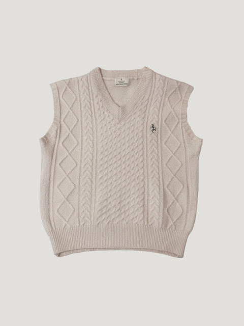 니트 - 로열 클럽 홀리데이 (ROYAL CLUB HOLIDAY) - RCH fisherman cable knit vest beige