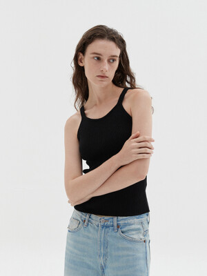 cotton normal sleeveless-black