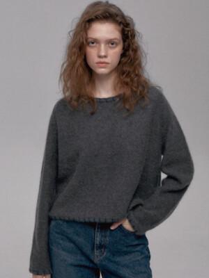 Mohair Stitch Knit(Charcoal)