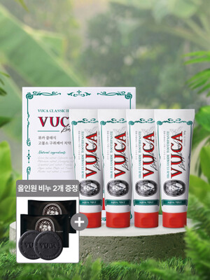뷰카 클래식 고불소 구취케어 치약 아쿠아민트향 210g 4개입 (SIZE UP)+올인원 비누 100g 2개 증정★