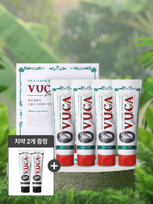 뷰카 클래식 고불소 구취케어 치약 아쿠아민트향 210g 4개입 (SIZE UP)+블랙차콜 2개증정