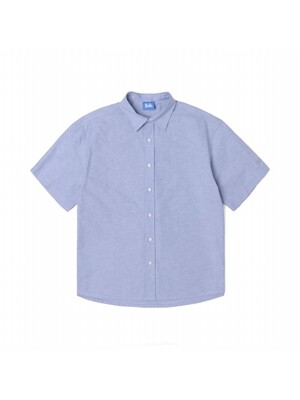 남여공용 옥스포드 오버핏 반팔 셔츠[BLUE](UA4SS80_43)
