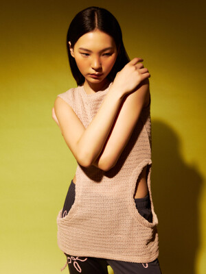 CUT-OUT KNIT TOP (PINK)
