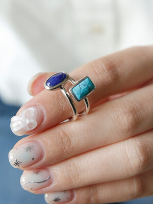 Lapis Oval Stone Silver Ring R0662