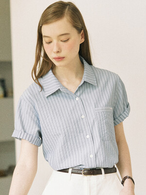 Anne Stripe Shirt - Blue