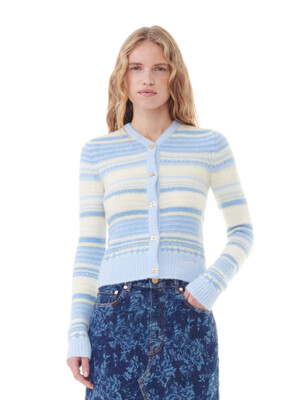 Soft Wool Stripe Cardigan_Skyway_K2257