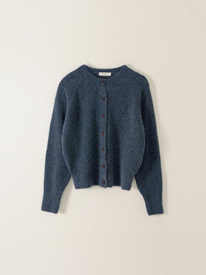 BOUCLE ALPACA KNIT CARDIGAN_BLUE