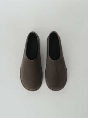 suede flat shoes (soil brown)