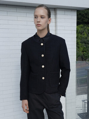 HARA TWEED WOOL JACKET (BLACK)