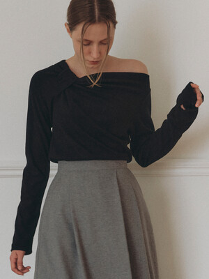 comos 1269 draped neck warmer T-shirt (black)