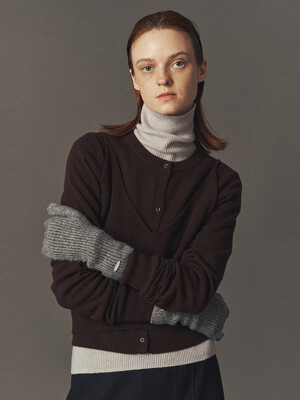 WOOL KNIT GLOVES_MISTY GREY