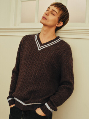Always Cable V-neck Knit_3Color(WC25-KN12)