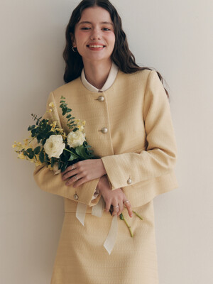 크리미 트위드 자켓 / 버터 옐로우