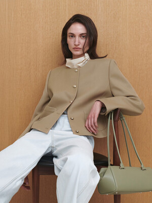 Collarless Twill Jacket SW5SJ111-96