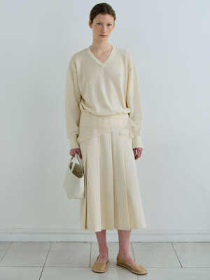 paper v-neck knit (ivory)