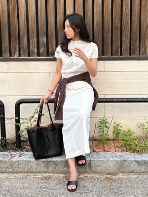 TVR JACQUARD STRETCH SKIRT_2COLORS