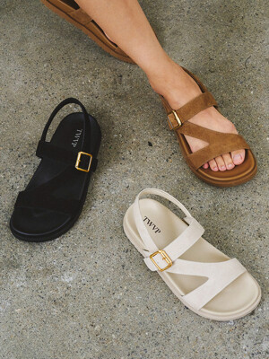 Nube Gold Buckle Sandal 누베 골드 버클 샌들 25S174(3colors)