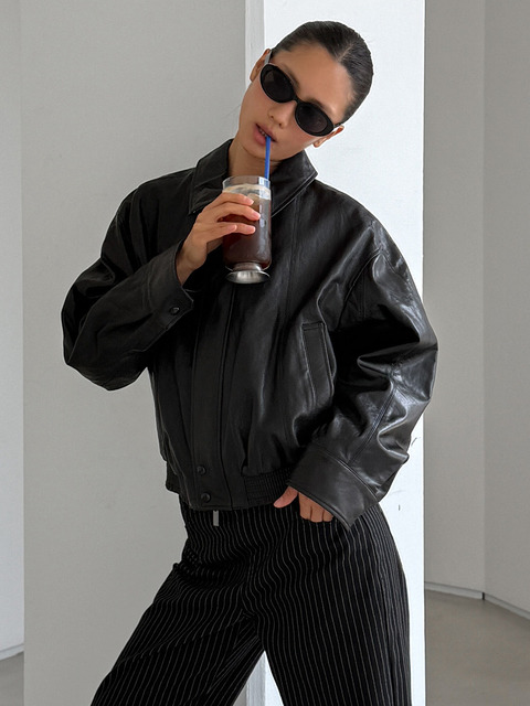 르하스 [4차 리오더]REAL VEGETABLE LEATHER JUMPER2_BLACK