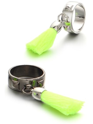 Neon Tassel Stud Ring