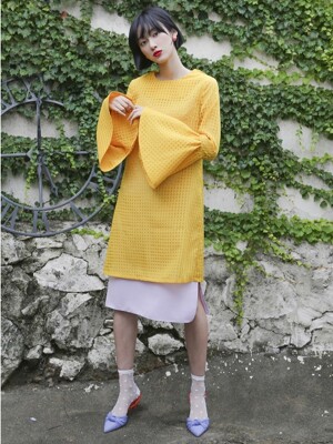See-Through Mini Dress _ Yellow