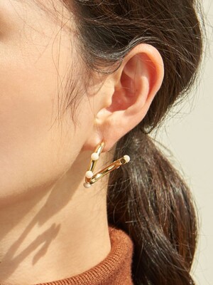 Wave Stone Earrings_Natural