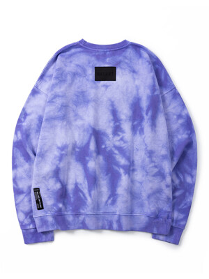 Marbling Silicon Lable Sweatshirt - Purple