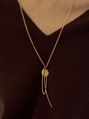 light line necklace-gold