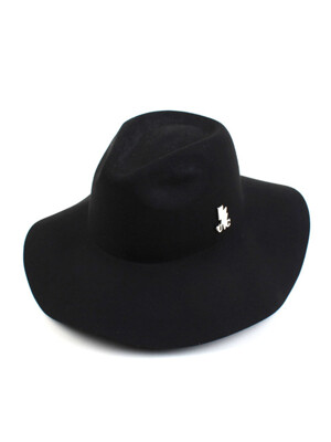 Silver Thunder Long Wool Black Fedora 울페도라