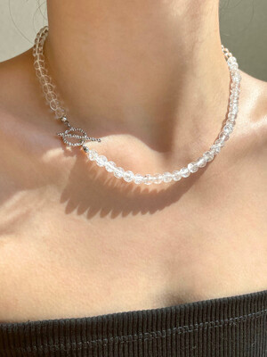 White Bubble Toggle Necklace (2color)