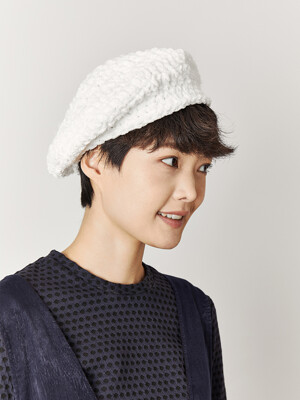 VELVET BERET (WHITE)