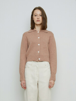 REMPLE COLLAR CARDIGAN - APRICOT