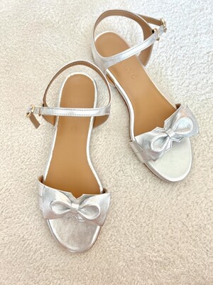 Blair Ribbon Sandals - Silver