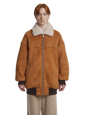 Shearling Bomber Jacket_Brown