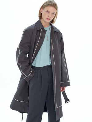 PIPING SINGLE OVER COAT_CHARCOAL