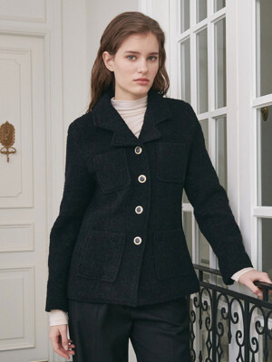 Boucle Wool Jacket - Black