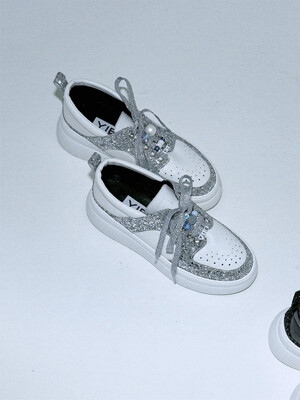 Y.11 Billy Platform Sneakers with Beads Kit / Y.11-F30 / WHITE + SILVER