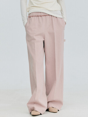 Color Banding Pants_Pink