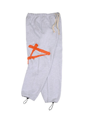 GRAFFITI SWEAT PANTS - LIGHT GREY OR