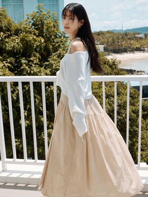Long Tiered Dress - Beige