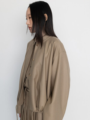 BALLOON WOOL SHORT JACKET [KHAKI]