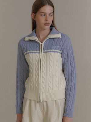 ANOETIC TWO-WAY COLORING ZIP-UP_SKY BLUE