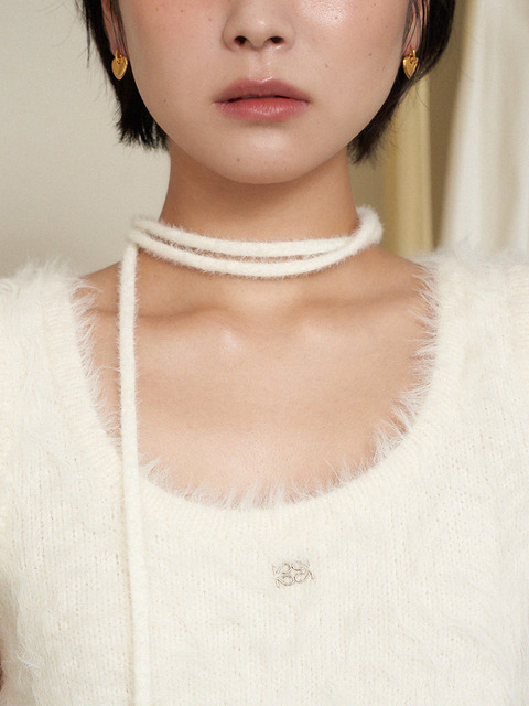 주얼리 - 지지 (geegee) - string knit scarf (Ivory)