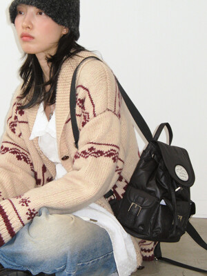 lotsyou_Nostalgia chubby Backpack Black