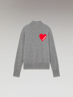 Light Heart Mock Neck Sweater Gray